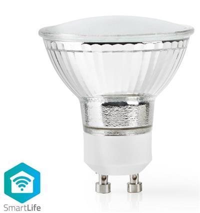 Chytrá LED žárovka NEDIS WIFILW11CRGU10, Wi-Fi, 4.5W, 330lm, GU10, teplá bílá