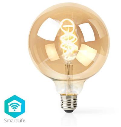Chytrá LED žárovka s vláknem NEDIS WIFILT10GDG125, Wi-Fi, 5.5W, 350lm, E27, teplá bílá/studená bílá