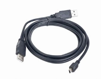 Kabel CABLEXPERT USB A-MINI 5PM 2.0 1m DUÁLNÍ pro extra napájení