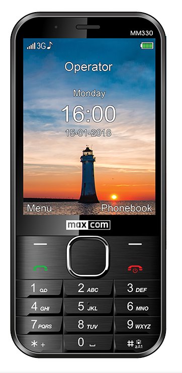 Mobilní telefon MAXCOM Classic MM330 3G, černý, CZ lokalizace