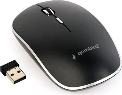 Myš GEMBIRD MUSW-4BS-01, černá, bezdrátová, USB nano receiver