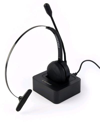 Sluchátka Gembird BTHS-M-01, vhodné pro call centra, mikrofon, Bluetooth, černé