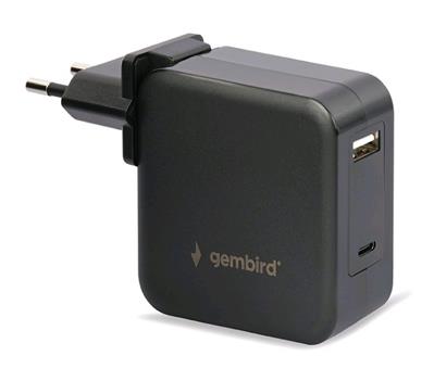 Univerzální adaptér GEMBIRD NPA-PD60-01 pro notebook, Type-C PD, USB, 60W