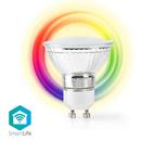 Chytrá LED žárovka NEDIS WIFILC10CRGU10, Wi-Fi, 5W, 330lm, GU10, barevná/teplá bílá  