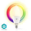 Chytrá LED žárovka NEDIS WIFILC11WTE14, Wi-Fi, 4.5W, 350lm, E14, barevná/teplá bílá 