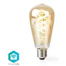 Chytrá LED žárovka s vláknem NEDIS WIFILT10GDST64, Wi-Fi, 5.5W, 350lm, E27, teplá bílá/studená bílá