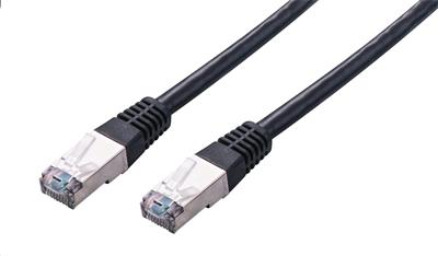 Kabel C-TECH patchcord Cat5e, FTP, černý, 0,25m