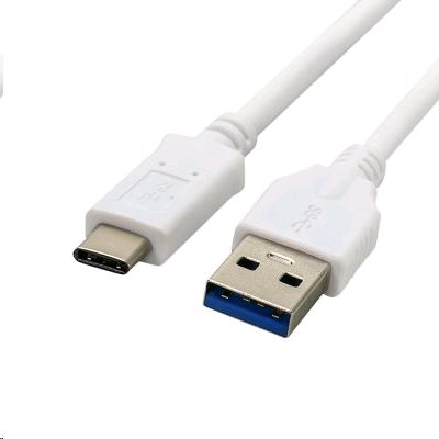 USB 3.0 AM na Type-C kabel (AM/CM), 2m, bílý