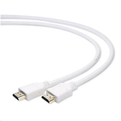 Kabel CABLEXPERT HDMI-HDMI 3m, 1.4, M/M stíněný, zlacené kontakty, bílý