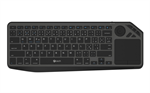 Klávesnice C-TECH WLTK-02, Dual mode, BT5.0 + 2,4GHzb, bezdrátová s touchpadem, černá,