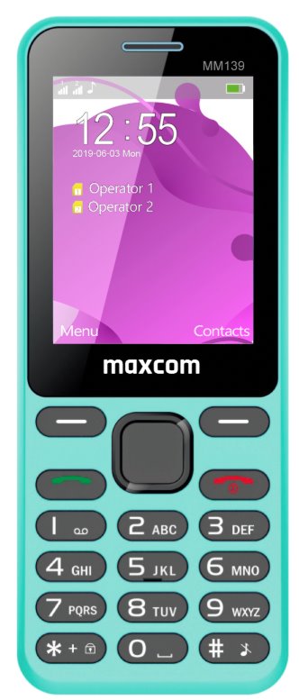 Mobilní telefon MAXCOM Classic MM139, CZ lokalizace, modrý