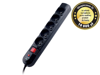 Přepěťová ochrana TRACER PowerGuard, 1.8m, 5 zásuvek
