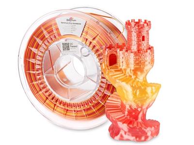 Tisková struna (filament) Spectrum PLA SILK RAINBOW 1.75mm FIRE RED 1kg